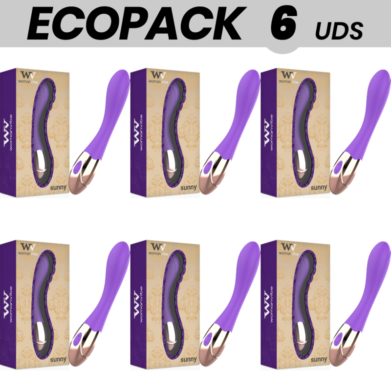 ECOPACK 6 UNIDADES - WOMANVIBE VIBRADOR RECARREGVEL DE SILICONE SUNNY - D-231531 - Dona Pimenta