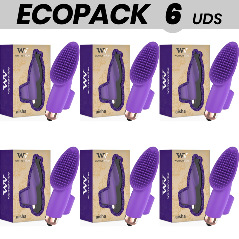 ECOPACK 6 UNIDADES - WOMANVIBE AISHA SILICONE ESTIMULADOR DEDAL - D-231537 - Dona Pimenta