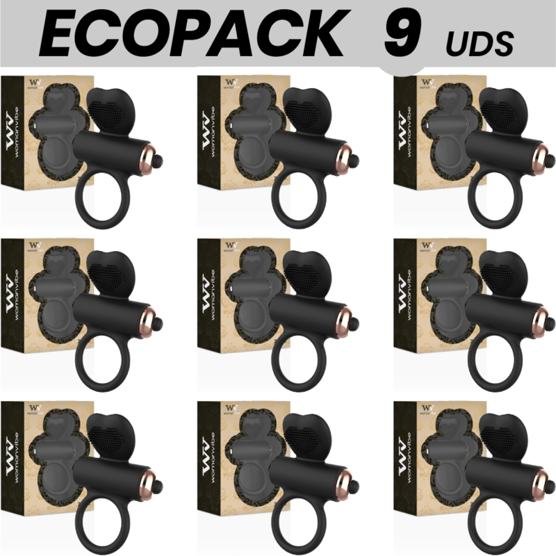 ECOPACK 9 UNIDADES - WOMANVIBE ANEL VIBRANTE DE SILICONE ZEUS - D-231539 - Dona Pimenta