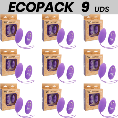 ECOPACK 9 UNIDADES - WOMANVIBE ALSAN EGG CONTROLE REMOTO PRETO SILICONE ROXO - D-231542 - Dona Pimenta