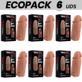 ECOPACK 6 UNIDADES - EXTENSO DE PÉNIS EM SILICONE LÍQUIDO VIRILXL V3 CASTANHO - D-231578 - Dona Pimenta