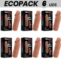 ECOPACK 6 UNIDADES - EXTENSO DE PÉNIS EM SILICONE LÍQUIDO VIRILXL V5 CASTANHO - D-231580 - Dona Pimenta