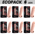 ECOPACK 6 UNIDADES - EXTENSO DE PÉNIS DE SILICONE LÍQUIDO VIRILXL V7 NATURAL - D-231581 - Dona Pimenta