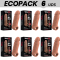 ECOPACK 6 UNIDADES - EXTENSO DE PÉNIS EM SILICONE LÍQUIDO VIRILXL V7 CASTANHO - D-231582 - Dona Pimenta