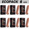 ECOPACK 6 UNIDADES - EXTENSO DE PÉNIS EM SILICONE LÍQUIDO VIRILXL V9 CASTANHO - D-231584 - Dona Pimenta