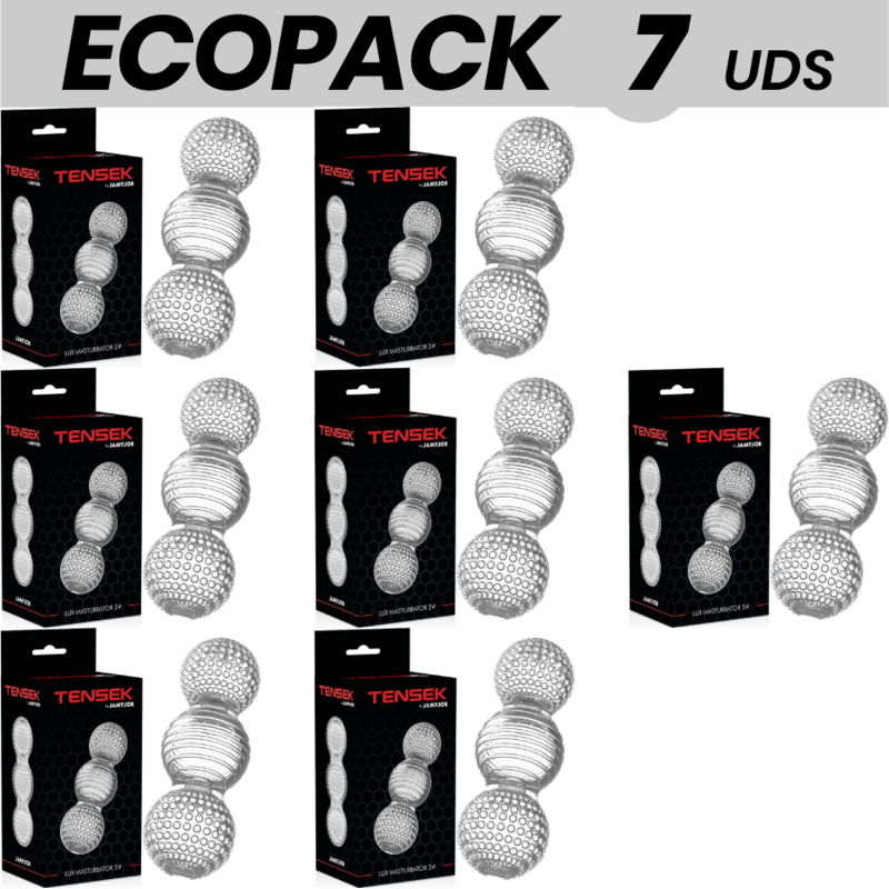 ECOPACK 7 UNIDADES - JAMYJOB EXTREME TRANSPARENTE MASTURBADOR TENSEK 2 - D-232277 - Dona Pimenta