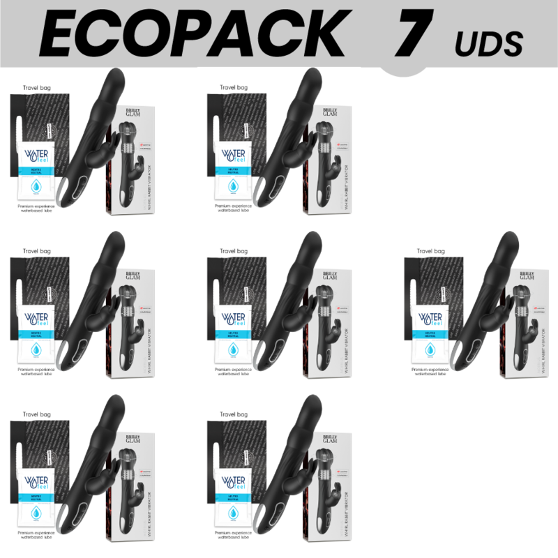 ECOPACK 7 UNIDADES - BRILLY GLAM MOEBIUS RABBIT VIBRADOR E ROTATOR COMPATÃVEL COM TECNOLOGIA SEM FIO WATCHME - D-233001 - Dona P