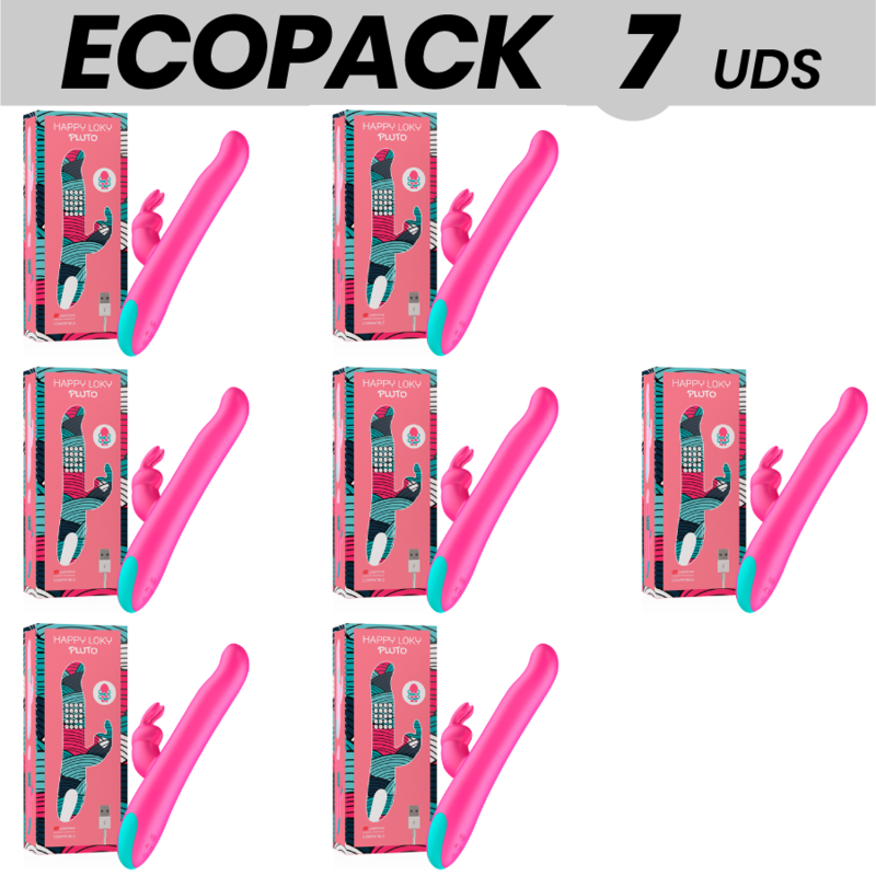 ECOPACK 7 UNIDADES - VIBRADOR E ROTADOR HAPPY LOKY PLUTO COELHO COMPATÃVEL COM A TECNOLOGIA WATCHME WIRELESS - D-233010 - Dona P