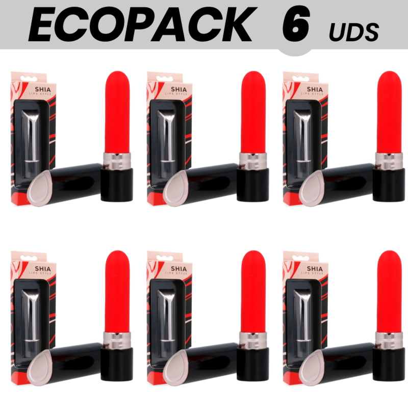 ECOPACK 7 UNIDADES - LIPS STYLE BATOM SHIA VIBRATÓRIO - D-233609 - Dona Pimenta
