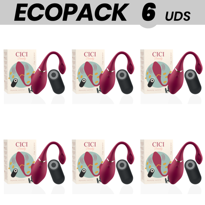 ECOPACK 6 UNIDADES - CICI BEAUTY PREMIUM SILICONE EGG VIBRATOR REMOTE CONTROL - D-233625 - Dona Pimenta