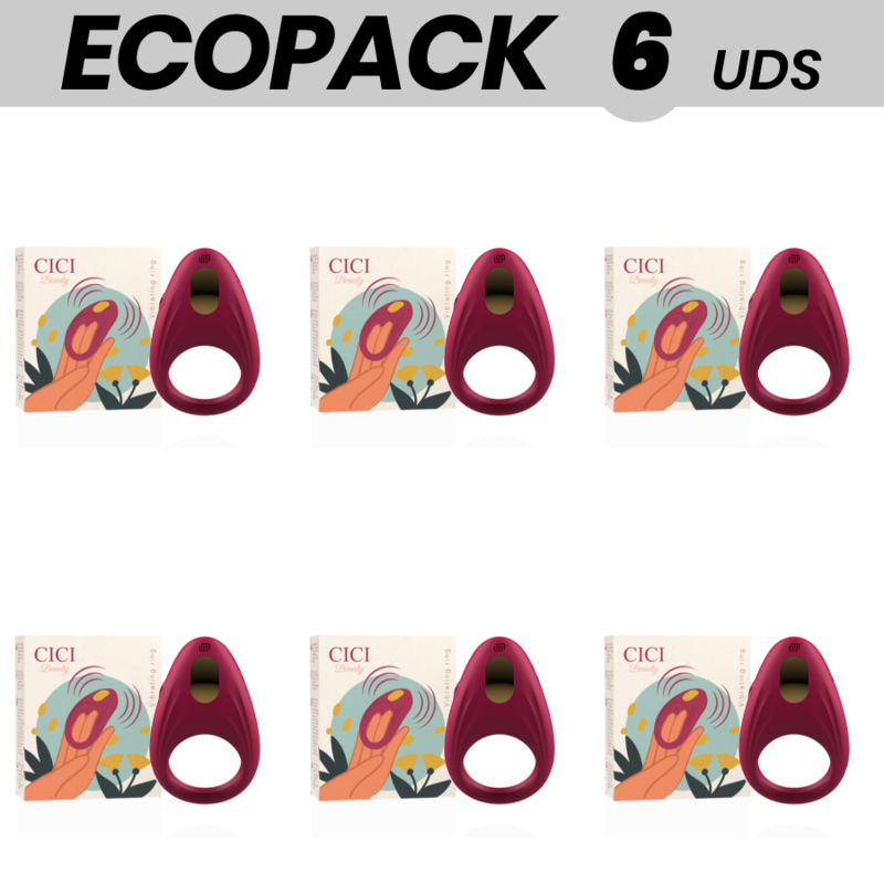 ECOPACK 6 UNIDADES - CICI BEAUTY PREMIUM SILICONE VIBRATING RING - D-233626 - Dona Pimenta