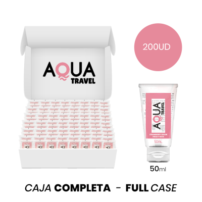 MOQ 200 - AQUA TRAVEL CREME DE MORANGO LUBRIFICANTE À BASE DE ÁGUA - 50 ML - D-234729 - Dona Pimenta