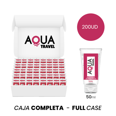 MOQ 200 - AQUA TRAVEL LUBRIFICANTE À BASE DE ÁGUA SABOR DE FRAMBOESA SELVAGEM - 50 ML - D-234730 - Dona Pimenta