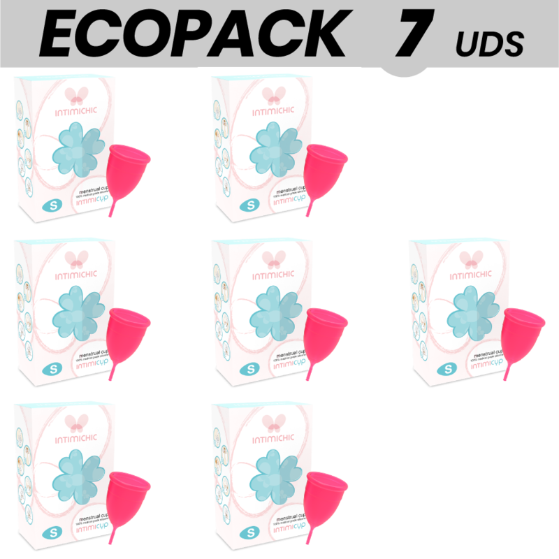 ECOPACK 7 UNIDADES - COPOS MENSTRUAIS INTIMICHIC MEDICAL SILICONE - D-213070 - Dona Pimenta