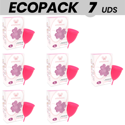 ECOPACK 7 UNIDADES - COPO MENSTRUAL INTIMICHIC MEDICAL SILICONE L - D-213071 - Dona Pimenta