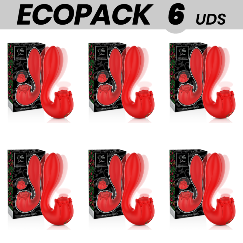 ECOPACK 6 UNIDADES - MIA SELENA ESTIMULADOR VIBRANTE + TAPPING VERMELHO - D-237669 - Dona Pimenta