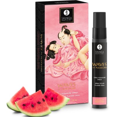 SHUNGA - SPRAY ORAL SEDUTOR DE PRAZER WAVES COM SABOR MELANCIA 20 ML - D-244895 - Dona Pimenta