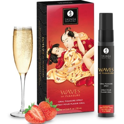 SHUNGA - SPRAY ORAL SEDUTOR DE MORANGO WAVES 20 ML - D-244896 - Dona Pimenta