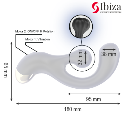 IBIZA - ESTIMULADOR VIBRATÓRIO E ROTATIVO - D-244425 - Dona Pimenta