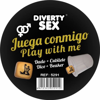 DIABLO PICANTE - DADO DURO DOURADO COM POSIÇÕES E CUBO - D-244761 - Dona Pimenta