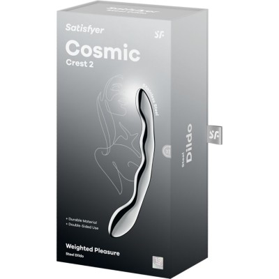 SATISFYER - COSMIC CREST 2 DILDO DE AÃO INOXIDÃVEL COM DUAS EXTREMIDADES - D-244932 - Dona Pimenta