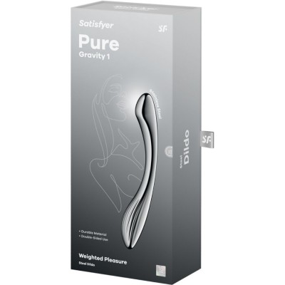 SATISFYER - PURE GRAVITY 1 DILDO DE AÃO INOXIDÃVEL COM DUAS EXTREMIDADES - D-244933 - Dona Pimenta
