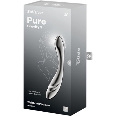 SATISFYER - PURE GRAVITY 3 DILDO DE AÃO INOXIDÃVEL COM DUAS EXTREMIDADES - D-244935 - Dona Pimenta