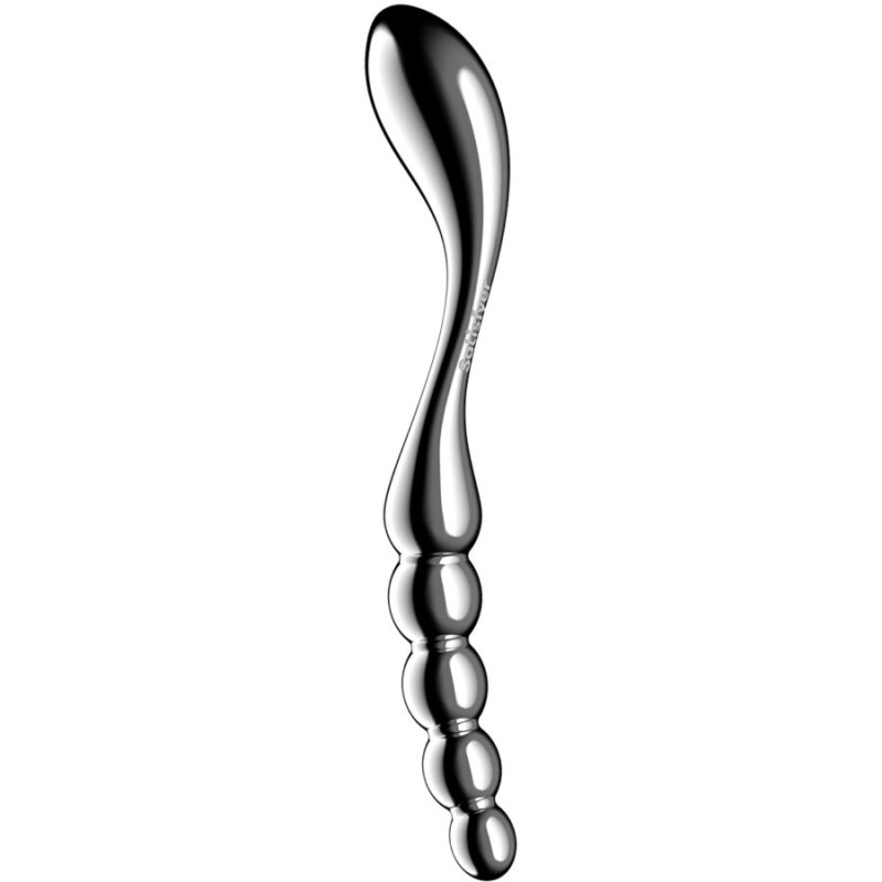 SATISFYER - STAR FORCE 1 DILDO DE AÃO INOXIDÃVEL COM DUAS EXTREMIDADES - D-244936 - Dona Pimenta
