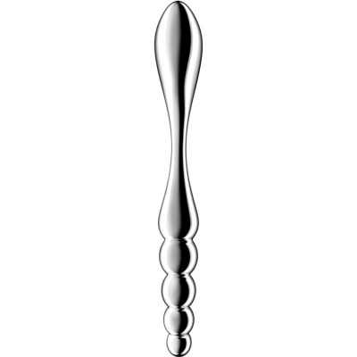 SATISFYER - STAR FORCE 1 DILDO DE AÃO INOXIDÃVEL COM DUAS EXTREMIDADES - D-244936 - Dona Pimenta