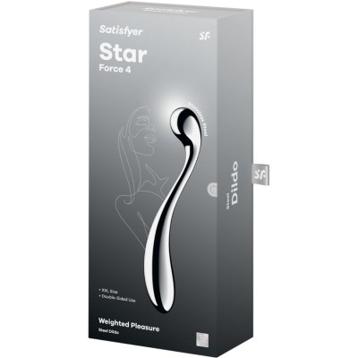 SATISFYER - STAR FORCE 4 DILDO DE AÃO INOXIDÃVEL COM DUAS EXTREMIDADES - D-244939 - Dona Pimenta
