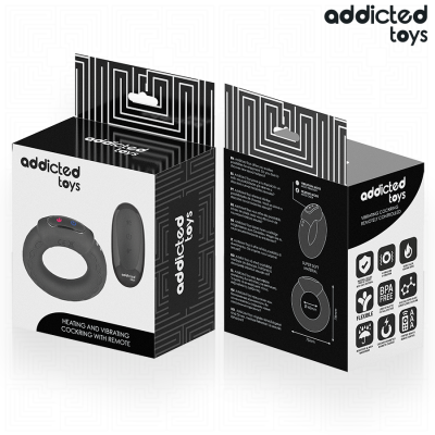 ADDICTED TOYS - ANEL PÚNICO VIBRANTE COM EFEITO DE AQUECIMENTO E CONTROLE REMOTO - D-244704 - Dona Pimenta