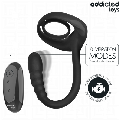ADDICTED TOYS - ANEL PÚNICO VIBRANTE COM CONTROLE REMOTO - D-244705 - Dona Pimenta