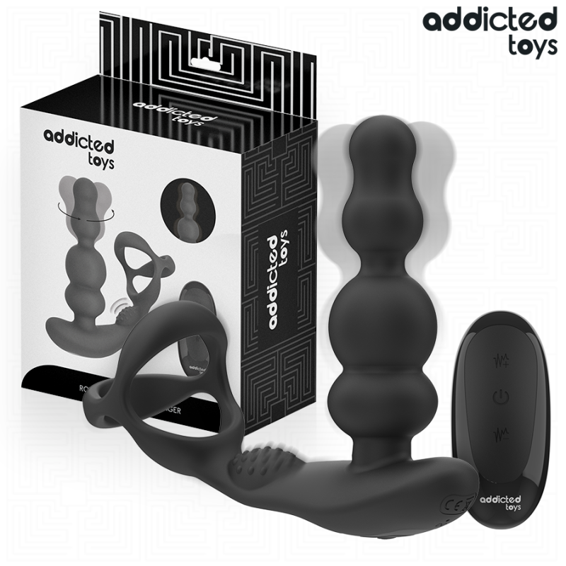 ADDICTED TOYS - MASSAGEADOR DE PRÓSTATA GIRATÃRIO COM CONTROLE REMOTO - D-244706 - Dona Pimenta