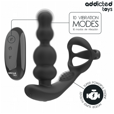 ADDICTED TOYS - MASSAGEADOR DE PRÓSTATA GIRATÃRIO COM CONTROLE REMOTO - D-244706 - Dona Pimenta