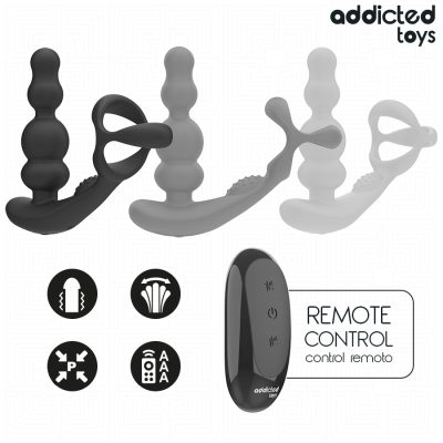 ADDICTED TOYS - MASSAGEADOR DE PRÓSTATA GIRATÃRIO COM CONTROLE REMOTO - D-244706 - Dona Pimenta