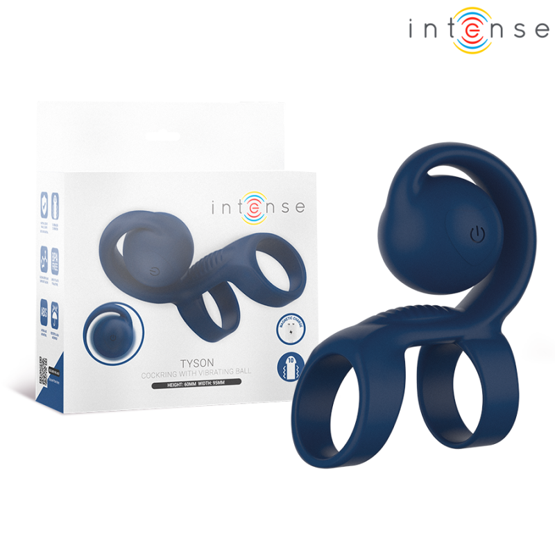 INTENSE  - ANEL PENIANO TYSON COM BOLA VIBRATÓRIA Ã 3,2 CM - D-244713 - Dona Pimenta