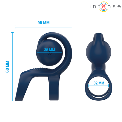 INTENSE  - ANEL PENIANO TYSON COM BOLA VIBRATÓRIA Ã 3,2 CM - D-244713 - Dona Pimenta