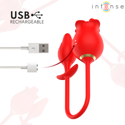 INTENSE - ESTIMULADOR DUPLO DE CLITÓRIS MELANIE COM LÍNGUA EM ZIGZAG - D-244714 - Dona Pimenta