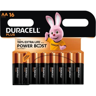DURACELL - PLUS POWER BOOST PILHAS ALCALINAS AA LR6 BLISTER x 16 - D-244757 - Dona Pimenta